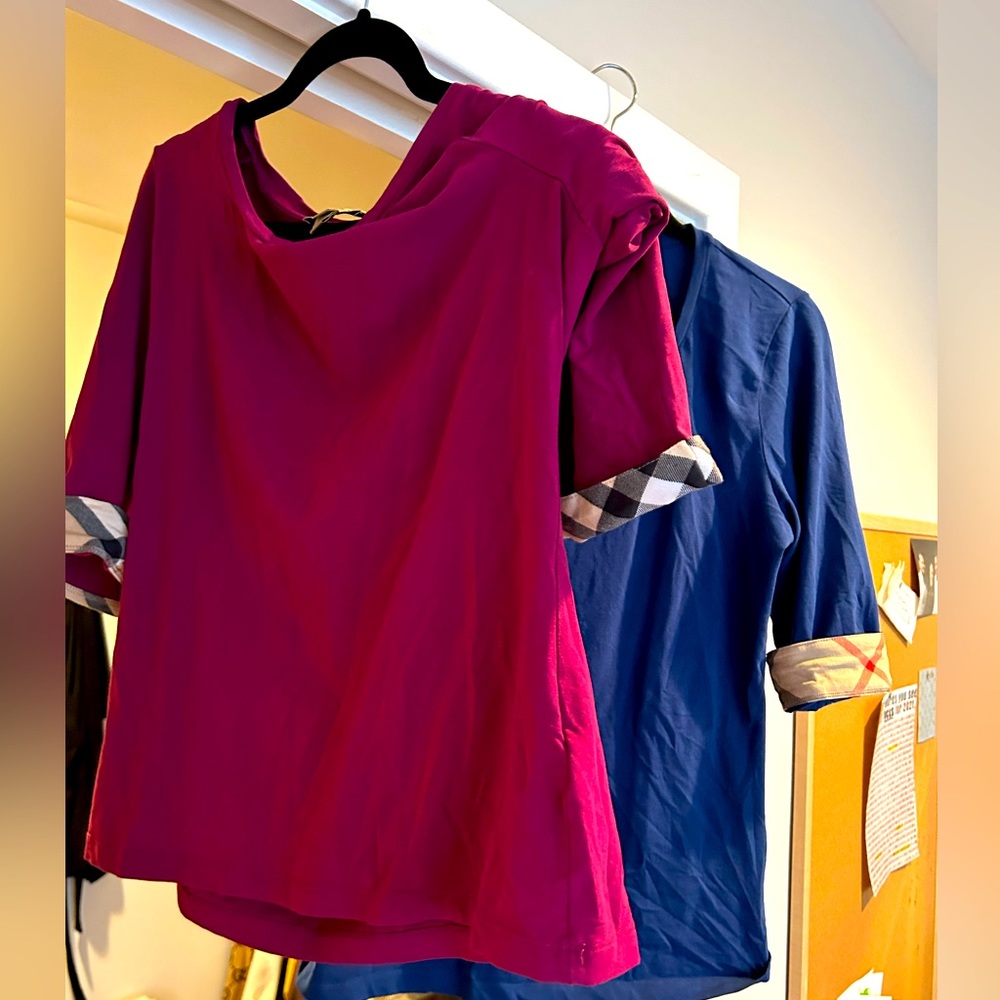 Burberry Quarter Length Sleeves sz L BLUE 💙